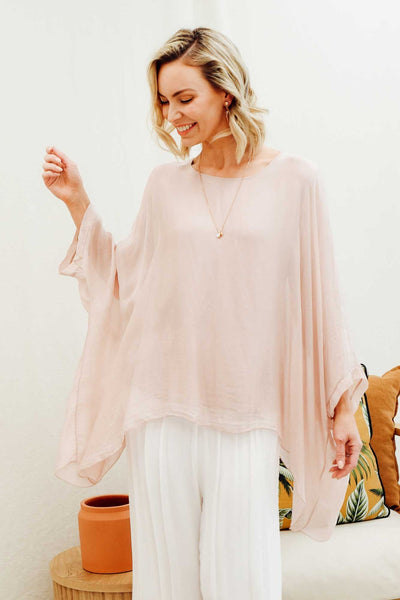 Juniper Silk Top Blush Pink