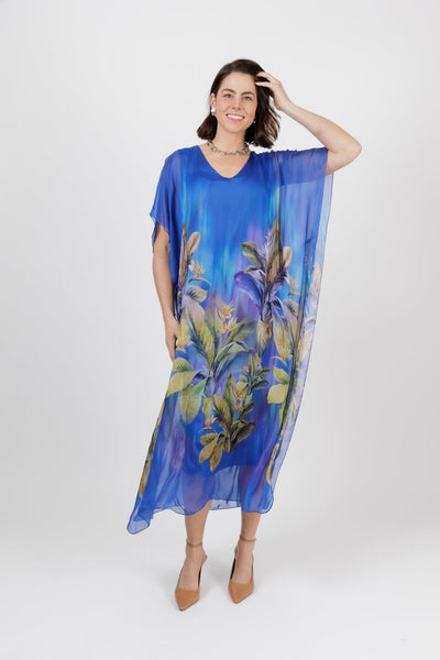 Turin Kaftan Dress Cobalt Blue