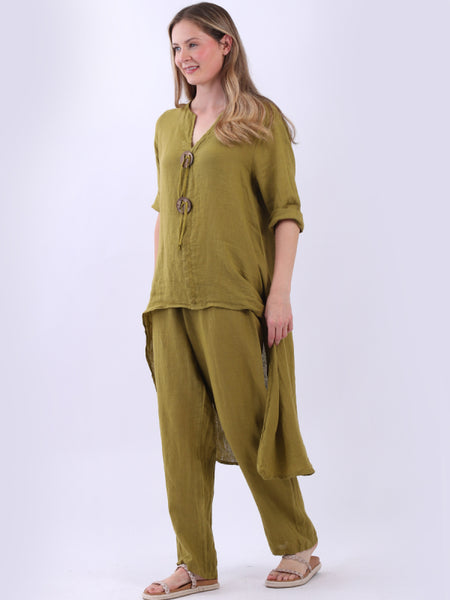 Lia Linen Top Mustard