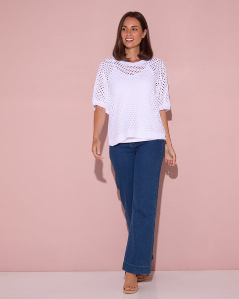 Kerry Knit Top White