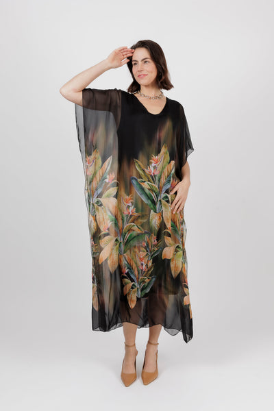 Turin Kaftan Dress Black