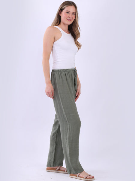 Lia Linen Pants Khaki