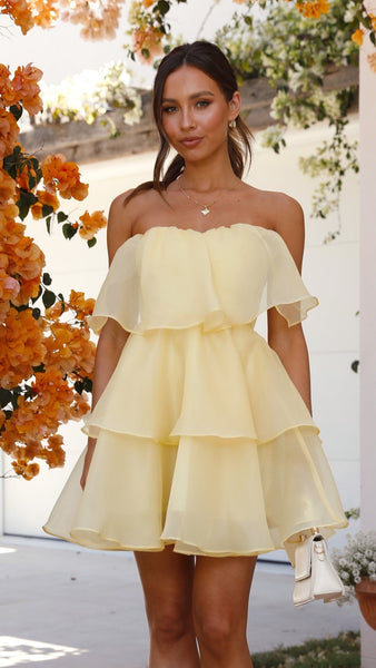 Santorini Mini Dress Yellow