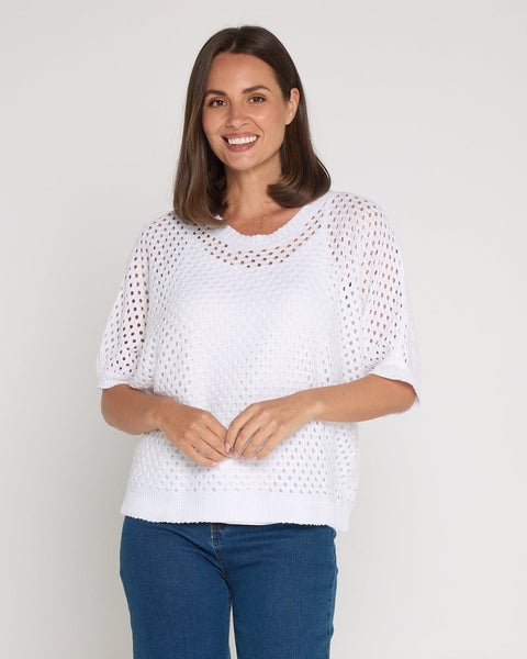 Kerry Knit Top White