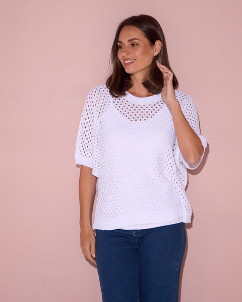 Kerry Knit Top White