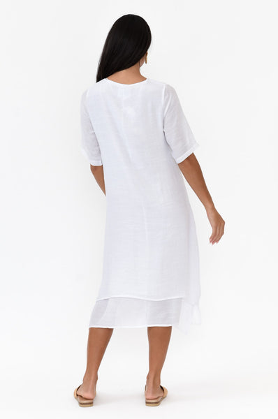Kim Half Sleeve Dress White