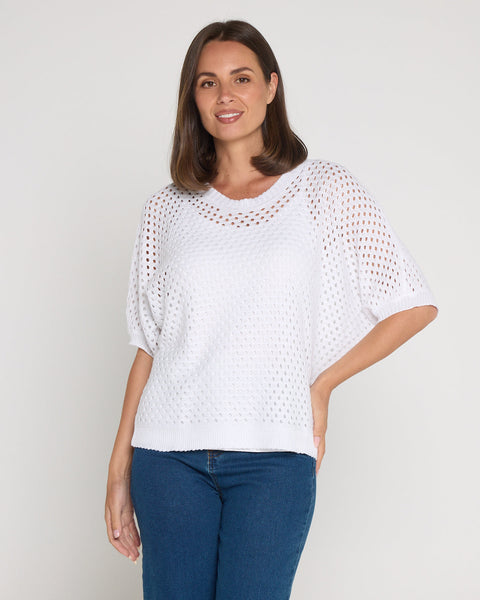 Kerry Knit Top White