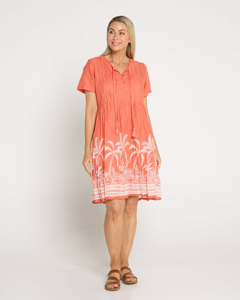 Paula Cotton Dress Orange