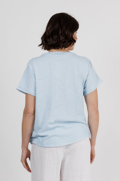 Dayne Gold Brushed Top Sky Blue