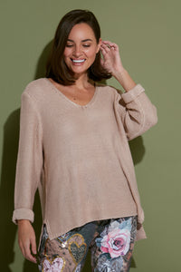 Rana Cotton Knit Top Blush Pink
