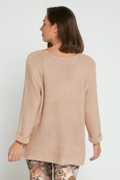 Rana Cotton Knit Top Blush Pink