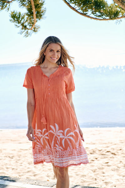 Paula Cotton Dress Orange