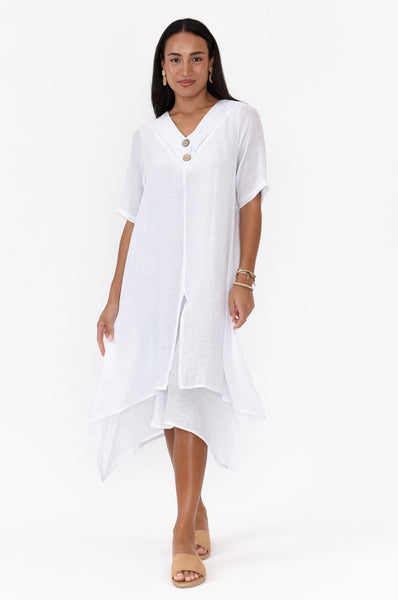 Kim Half Sleeve Dress White