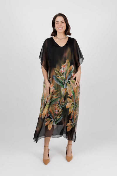 Turin Kaftan Dress Black