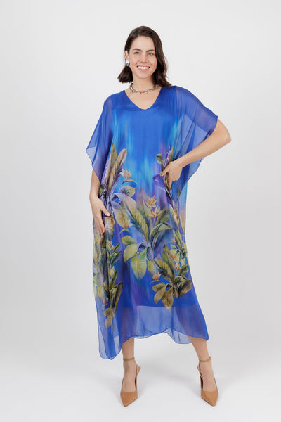 Turin Kaftan Dress Cobalt Blue