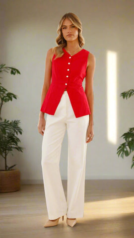 Panoma Vest Top Red