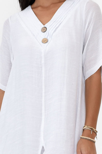 Kim Half Sleeve Dress White