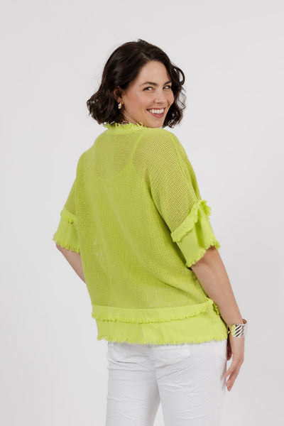 Dora Mesh Cotton Top Lime