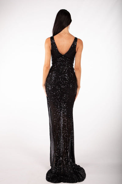 Bronte Sequin Maxi Dress Black