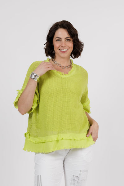 Dora Mesh Cotton Top Lime