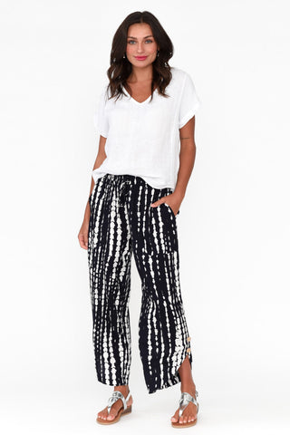 Mesmerise Abstract Print Pants Navy