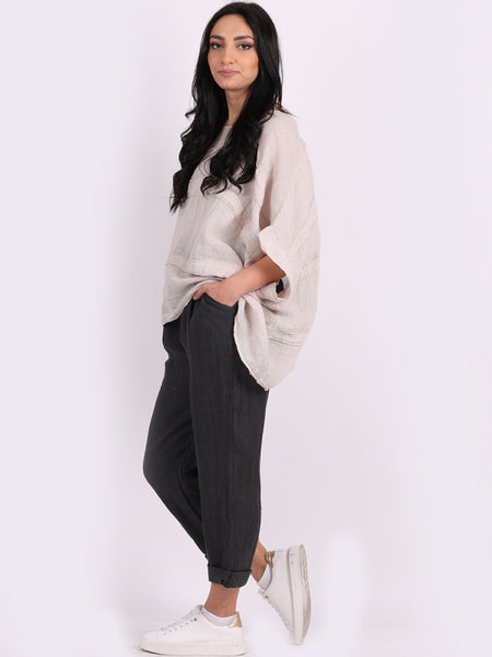 Georgia Linen Top Beige