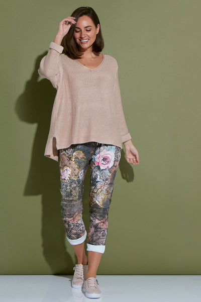 Rana Cotton Knit Top Blush Pink