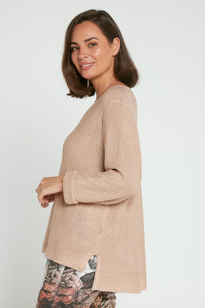 Rana Cotton Knit Top Blush Pink