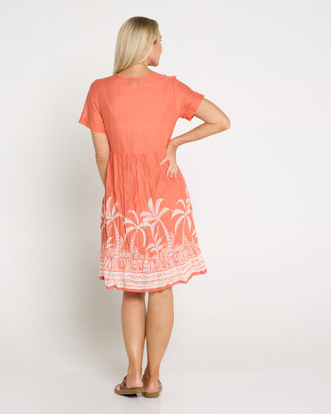 Paula Cotton Dress Orange