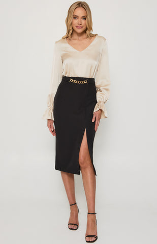 Lana Midi Skirt Black