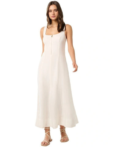 Emma Zip Front Dress White