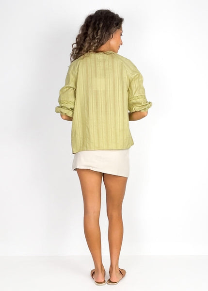 Divine Lace Detailed Top Lime