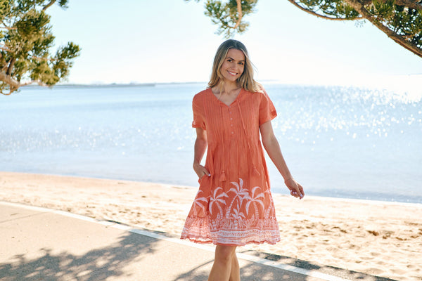 Paula Cotton Dress Orange