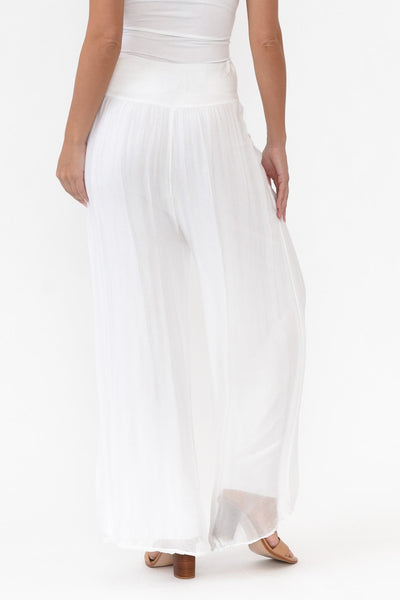 Pera Silk Pants White