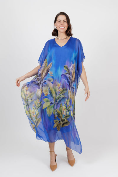 Turin Kaftan Dress Cobalt Blue