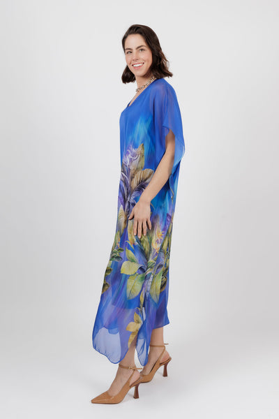Turin Kaftan Dress Cobalt Blue