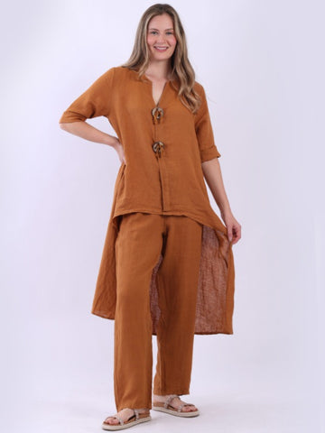 Lia Linen Pants Rust