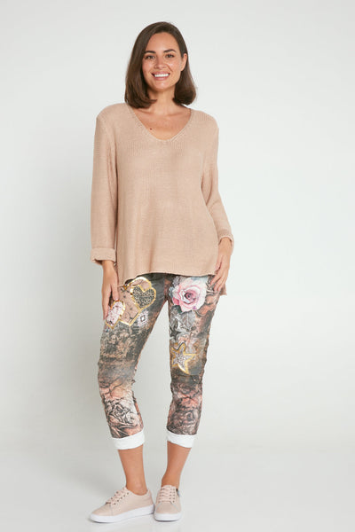 Rana Cotton Knit Top Blush Pink