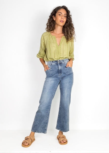Divine Lace Detailed Top Lime