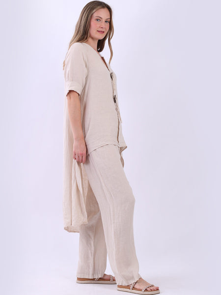 Lia Linen Top Beige