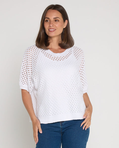 Kerry Knit Top White