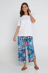 Zeiden Paisley Print Pants Blue