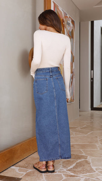 Lorenzo Denim Skirt Dark Blue