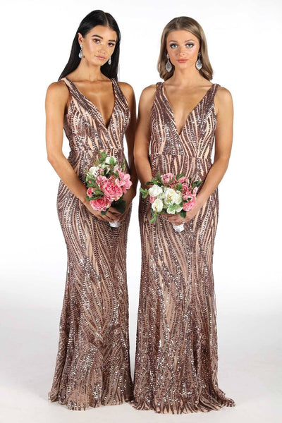 Verona Sequins Dress Rose Gold