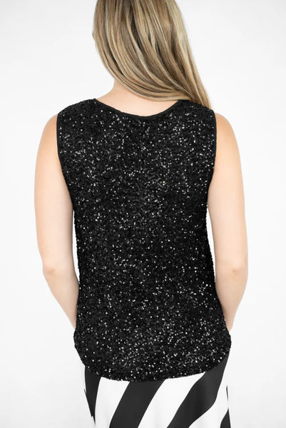 Jemma Sequin Tank Top Black