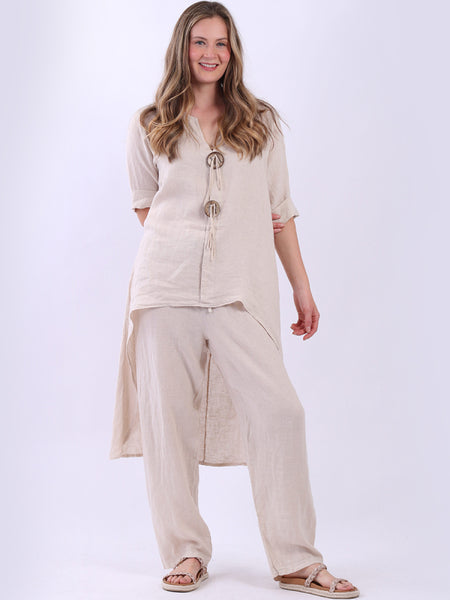 Lia Linen Top Beige