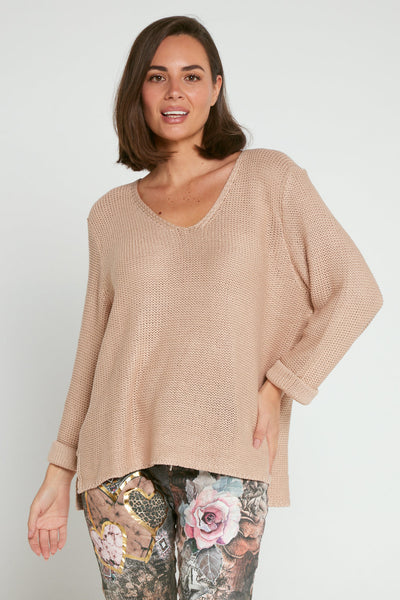 Rana Cotton Knit Top Blush Pink