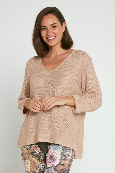 Rana Cotton Knit Top Blush Pink