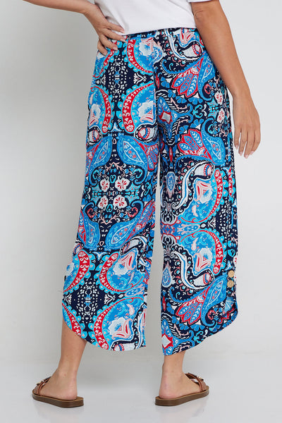 Zeiden Paisley Print Pants Blue