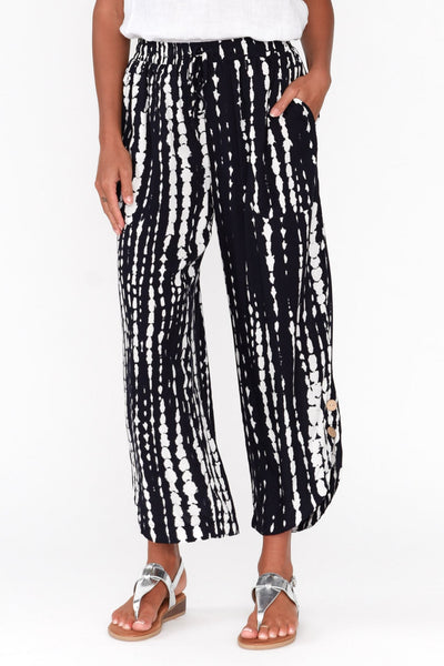 Mesmerise Abstract Print Pants Navy